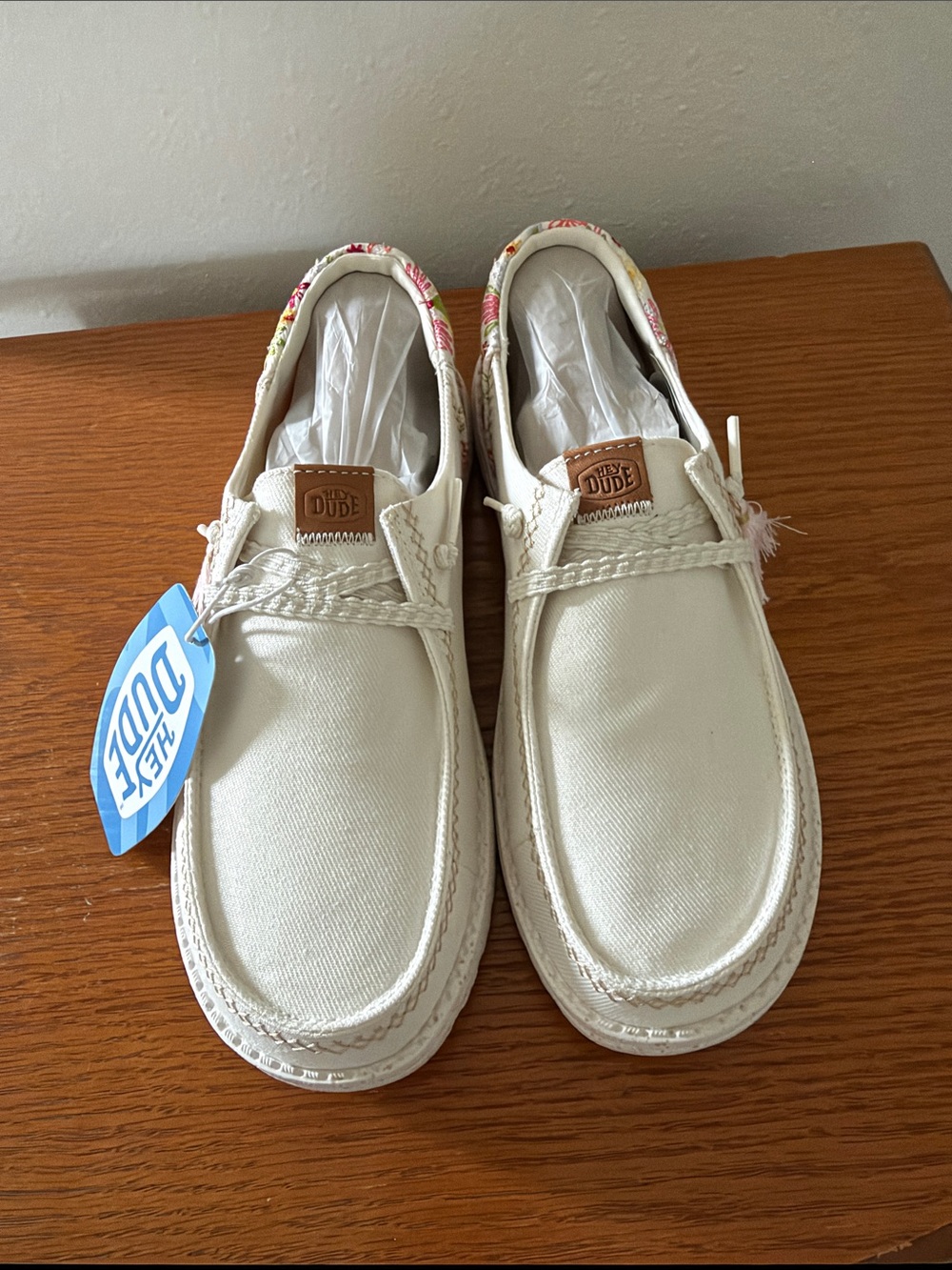 Hey Dude Wendy Funk Embroidered Floral slip-on shoes.